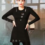 Black Dress with Silver Grommets