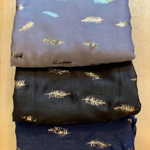 Gold Feather Print Scarves