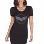 Winged Gold and Black Dress